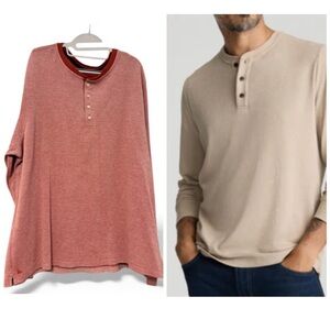 UNTUCKit Red Heathered Long-Sleeve Henley Shirt, XXXL